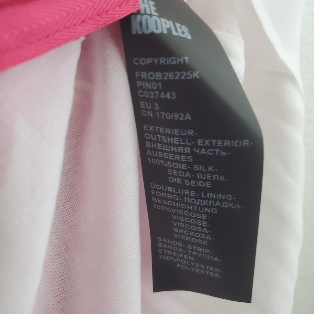 The Kooples NWT Pink Floral Silk Fit & Flare Dress Summer Party US Size Large‎ - Picture 7 of 15
